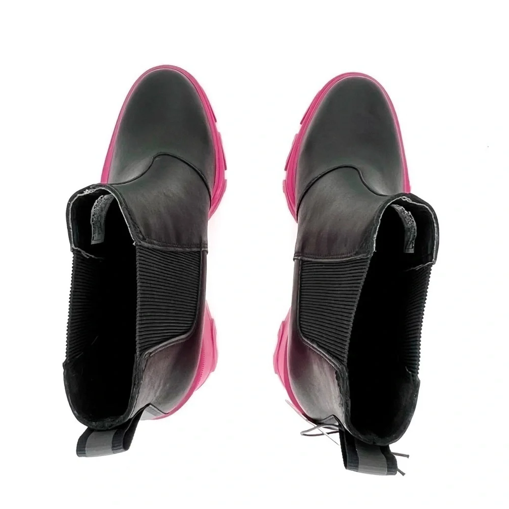 Sorel Brex Waterproof Chelsea Ankle Boots Size 8 Platform Black Pink New NWT